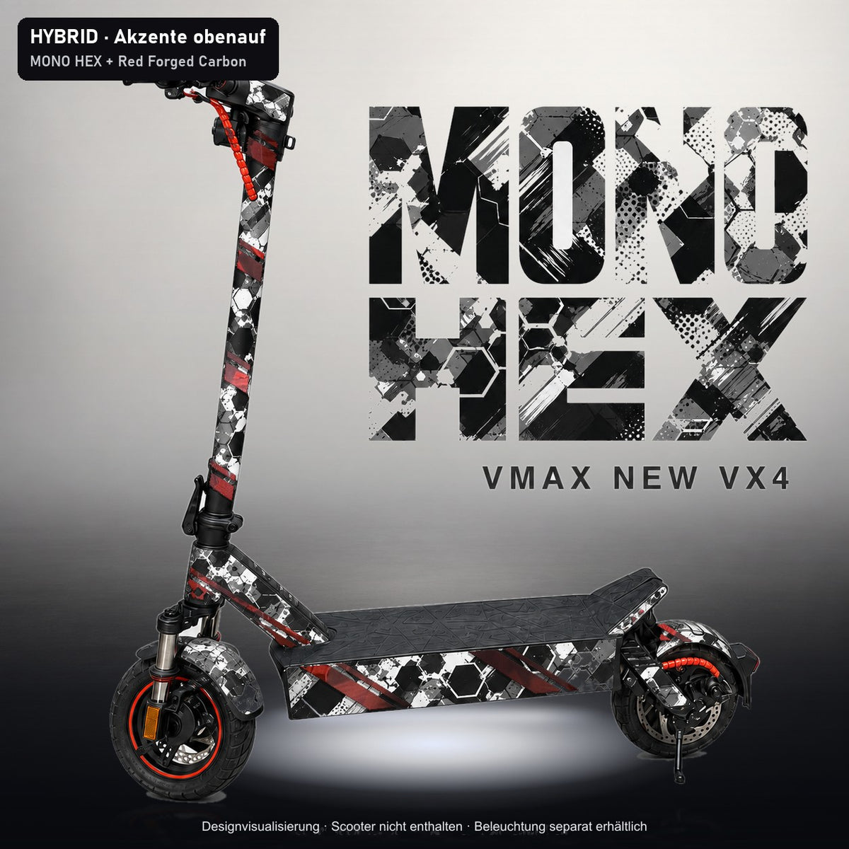 Beispiel: MONO HEX mit Akzentstreifen aus Red Forged Carbon, Visualisierung