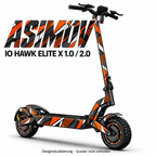 IO HAWK Elite X 1.0 / 2.0 – Designbeispiel ASIMOV. Reifenaufkleber separat erhältlich.