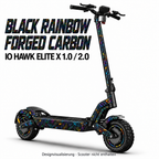 IO HAWK Elite X 1.0 / 2.0 BLACK RAINBOW FORGED CARBON. Reifenaufkleber separat erhältlich.