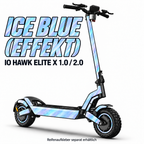 IO HAWK ELITE X 1.0 / 2.0 SKIN | ICE BLUE (EFFEKT) – Designvisualisierung; Scooter nicht enthalten. Reifenaufkleber separat erhältlich.