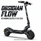IO HAWK ELITE X 1.0 / 2.0 SKIN | OBSIDIAN FLOW – Designvisualisierung; Scooter nicht enthalten. Reifenaufkleber separat erhältlich.