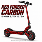IO HAWK Elite X 1.0 / 2.0 – Designbeispiel RED FORGED CARBON. Reifenaufkleber separat erhältlich.