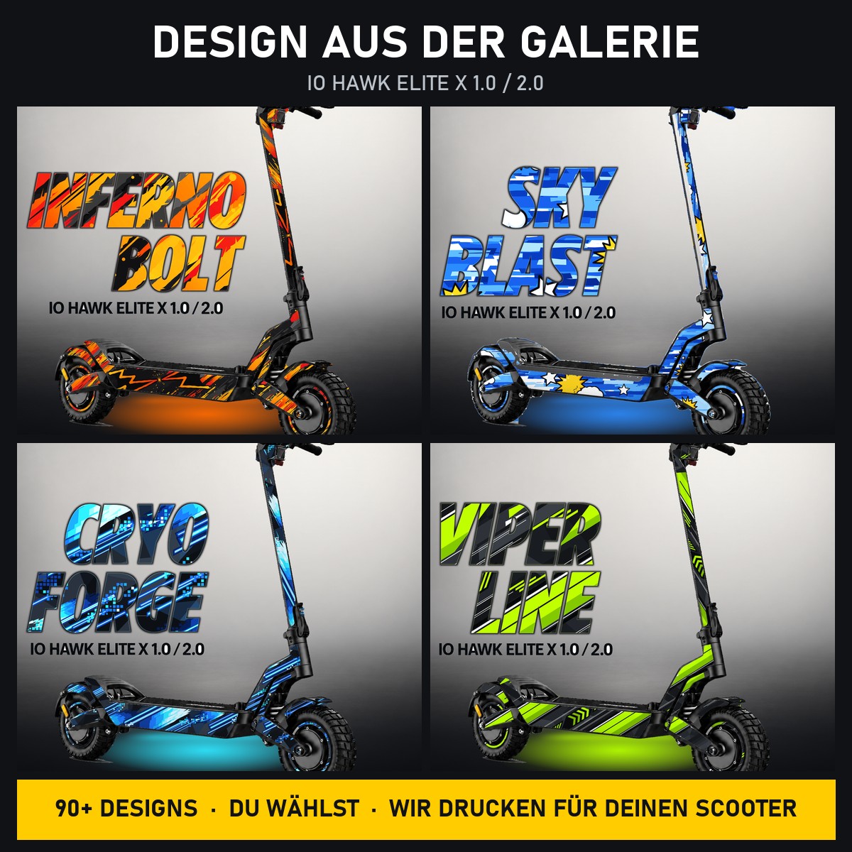 IO HAWK Elite X Skin – Design aus der Galerie, Beispiel-Designs