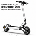 IO HAWK Elite X 1.0 / 2.0 – Skin-Gestaltungsflächen; Reifenaufkleber separat erhältlich.