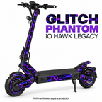 IO HAWK LEGACY SKIN | GLITCH PHANTOM – Designvisualisierung; Scooter nicht enthalten. Reifenaufkleber separat erhältlich.