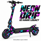 IO HAWK LEGACY SKIN | NEON DRIP – Designvisualisierung; Scooter nicht enthalten. Reifenaufkleber separat erhältlich.