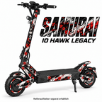 IO HAWK LEGACY SKIN | SAMURAI – Designvisualisierung; Scooter nicht enthalten. Reifenaufkleber separat erhältlich.