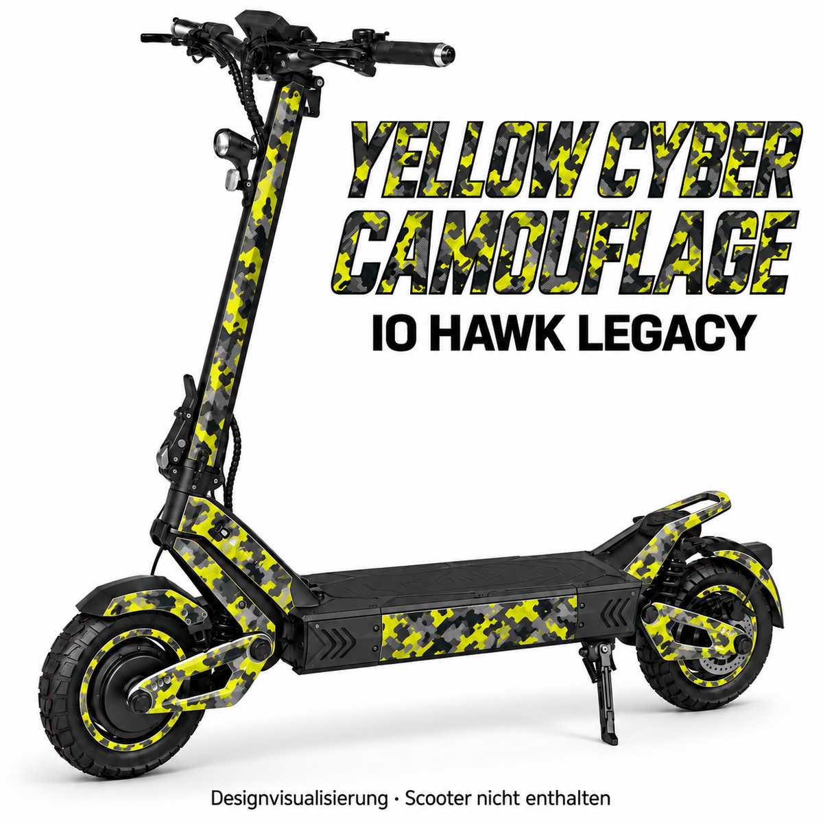 IO HAWK Legacy YELLOW CYBER CAMOUFLAGE. Reifenaufkleber separat erhältlich.