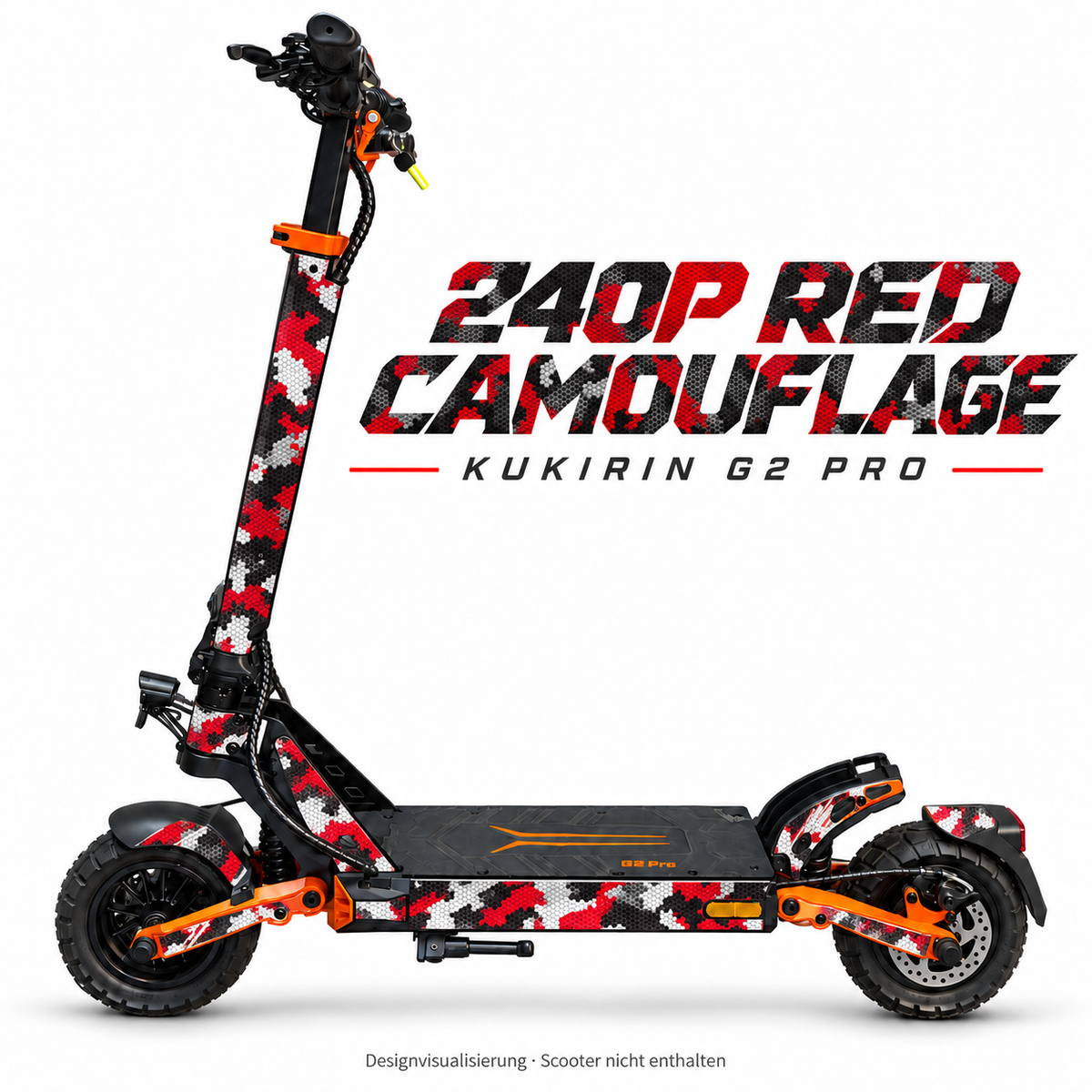 Kukirin G2 Pro Skin – 240P RED CAMOUFLAGE