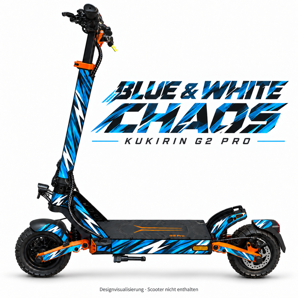 Kukirin G2 Pro Skin – BLUE & WHITE CHAOS