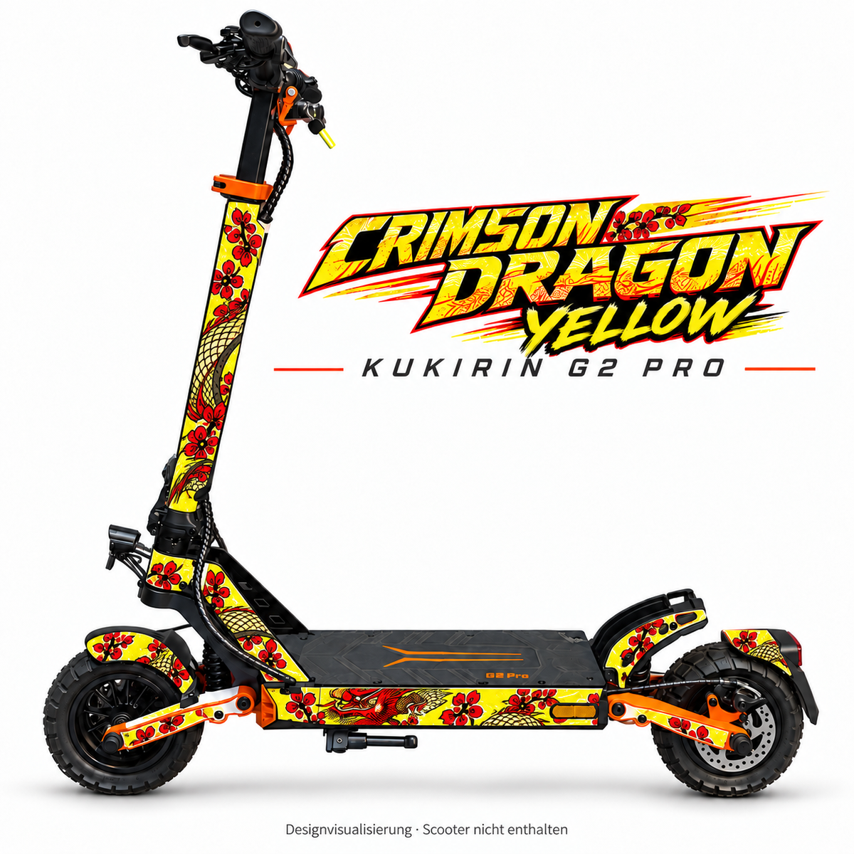 Kukirin G2 Pro Skin – CRIMSON DRAGON YELLOW