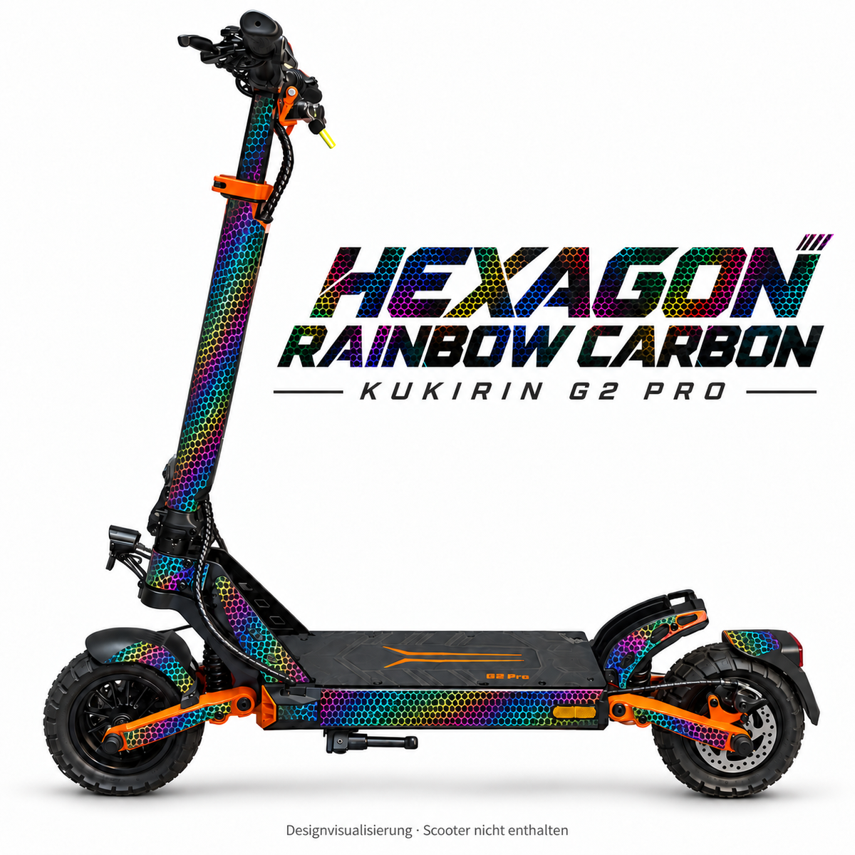 Kukirin G2 Pro Skin – HEXAGON RAINBOW CARBON