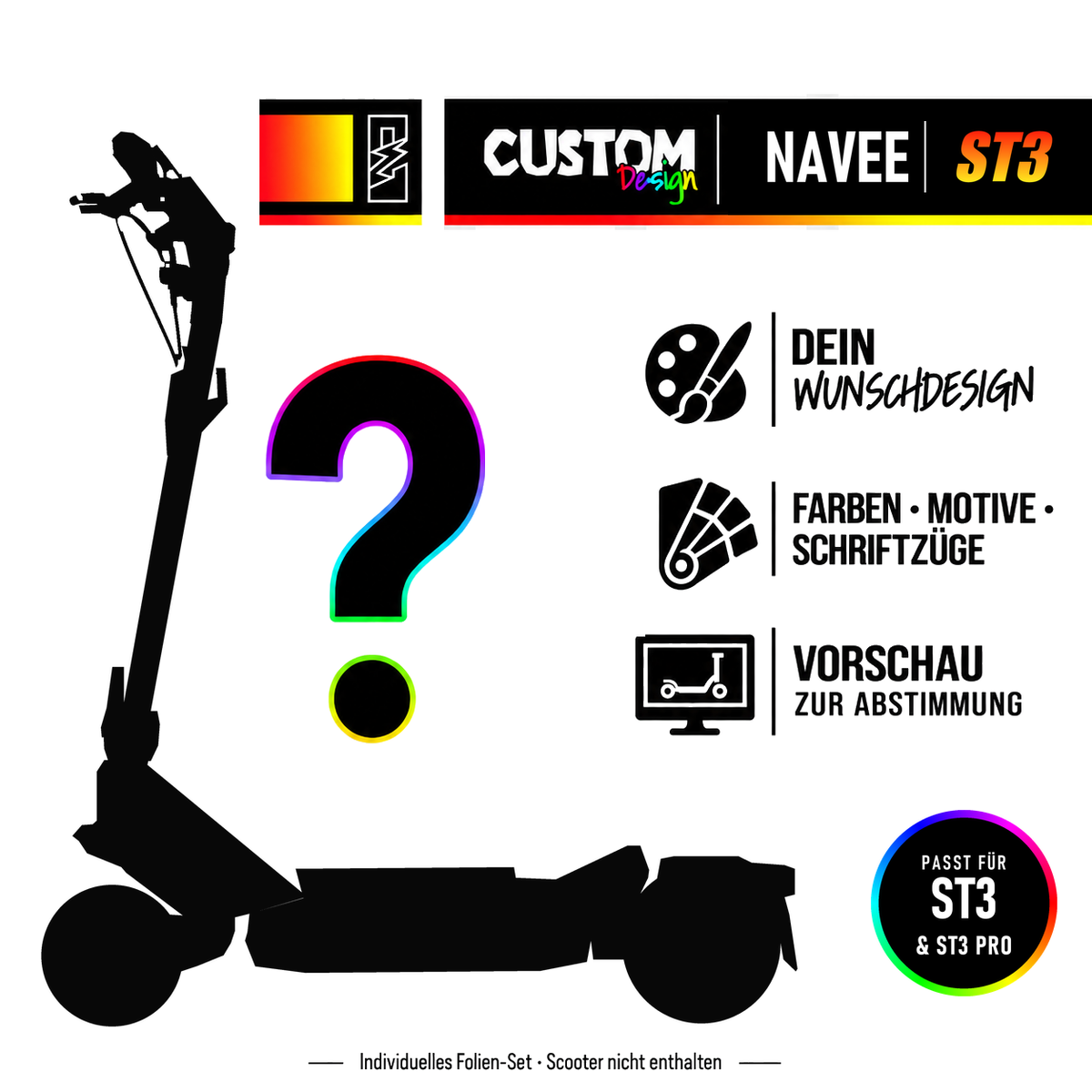 NAVEE ST3 / ST3 Pro Skin – Custom Wunschdesign | Escooter Skins