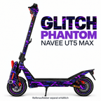 NAVEE UT5 Max Skin GLITCH PHANTOM – Designvisualisierung. Reifenaufkleber separat erhältlich. Scooter nicht enthalten.