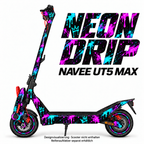 NAVEE UT5 MAX SKIN | NEON DRIP – Designvisualisierung; Scooter nicht enthalten. Reifenaufkleber separat erhältlich.