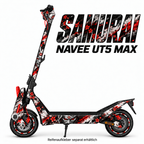 NAVEE UT5 MAX SKIN | SAMURAI – Designvisualisierung; Scooter nicht enthalten. Reifenaufkleber separat erhältlich.