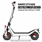 NAVEE UT5 Max – Skin-Gestaltungsflächen; Reifenaufkleber separat erhältlich.
