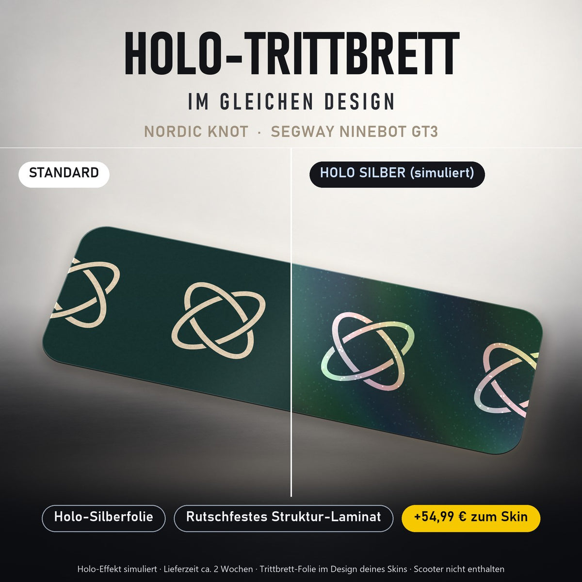 Holo-Trittbrett im gleichen Design – NORDIC KNOT für SEGWAY NINEBOT GT3, Holo-Effekt simuliert (+54,99 €)