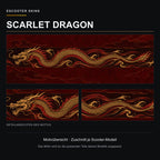 Scarlet Dragon – Motivübersicht mit rotem Drachen und Goldocker auf dunkelrotem Grund. Zuschnitt je Scooter-Modell.