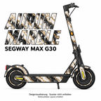 SEGWAY MAX G30 SKIN | AURUM MARBLE – Designvisualisierung; Scooter nicht enthalten. Reifenaufkleber separat erhältlich.