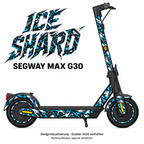 SEGWAY MAX G30 SKIN | ICE SHARD – Designvisualisierung; Scooter nicht enthalten. Reifenaufkleber separat erhältlich.