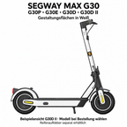 Segway MAX G30 – Gestaltungsflächen in Weiß. Reifenaufkleber separat erhältlich.