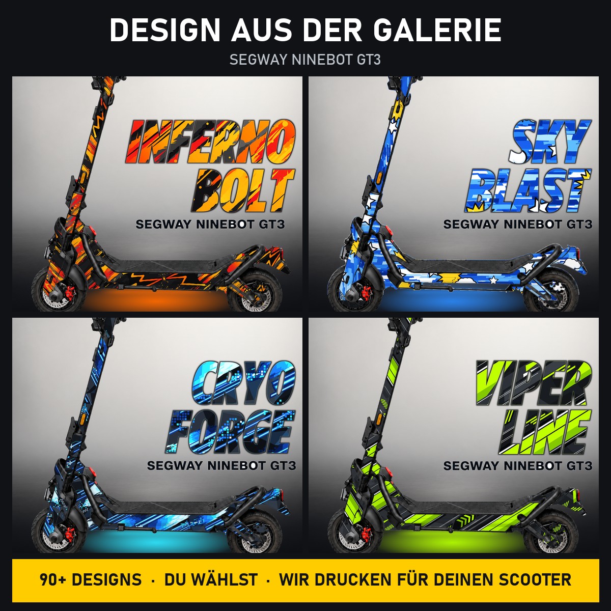 Segway Ninebot GT3 Skin – Design aus der Galerie, Beispiel-Designs