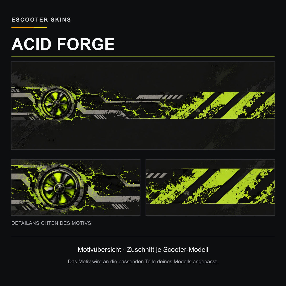Segway Ninebot MAX G3 Pro Skin – ACID FORGE – Designansicht | Escooter Skins