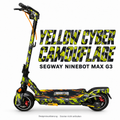 Segway Ninebot MAX G3 Pro Skin – YELLOW CYBER CAMOUFLAGE – Designansicht | Escooter Skins