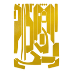 Digitale 2D-Ansicht des geprüften Segway Ninebot F3 Gold-Skin-Formbogens; keine montierte Produktaufnahme.