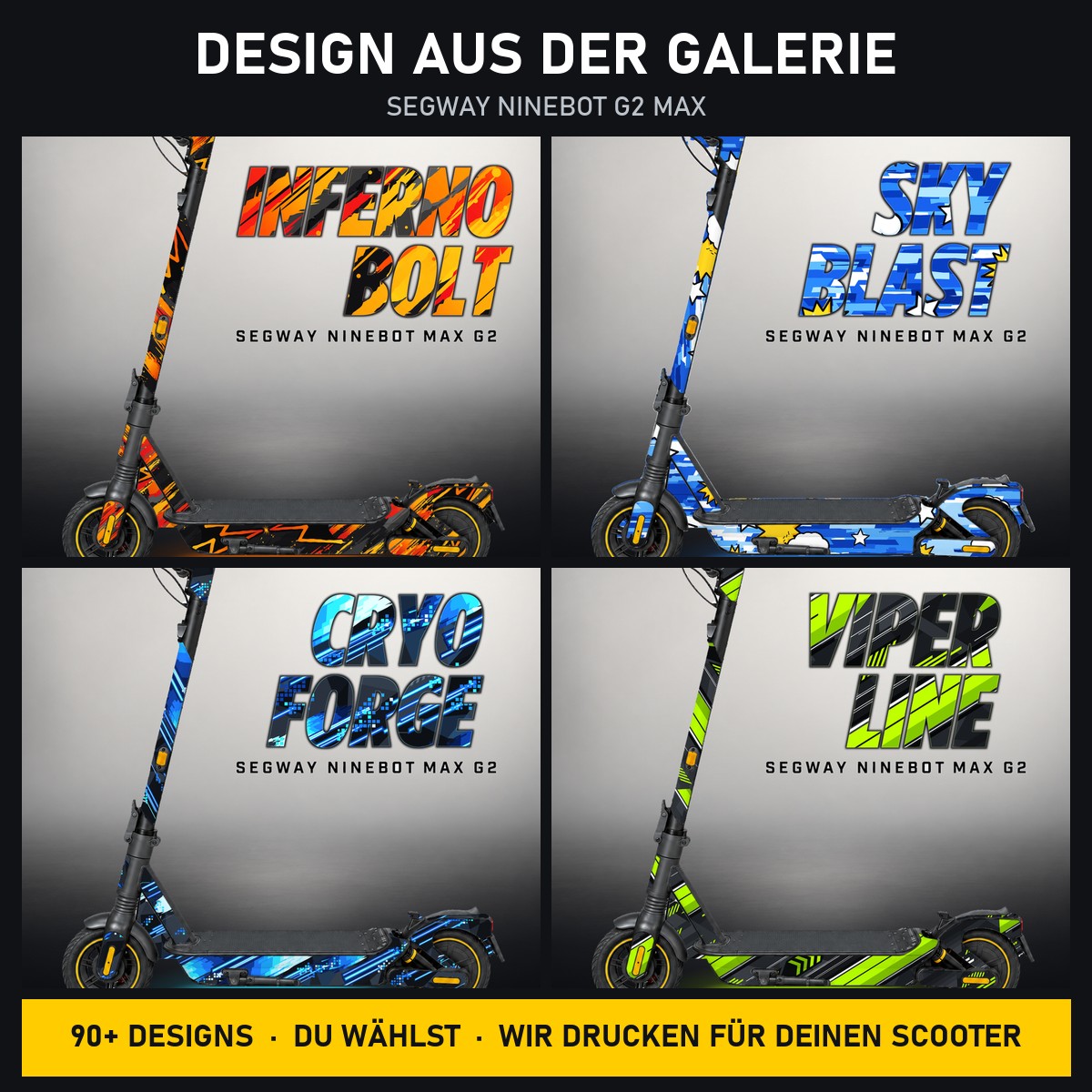 Segway Ninebot G2 Max Skin – Design aus der Galerie, Beispiel-Designs
