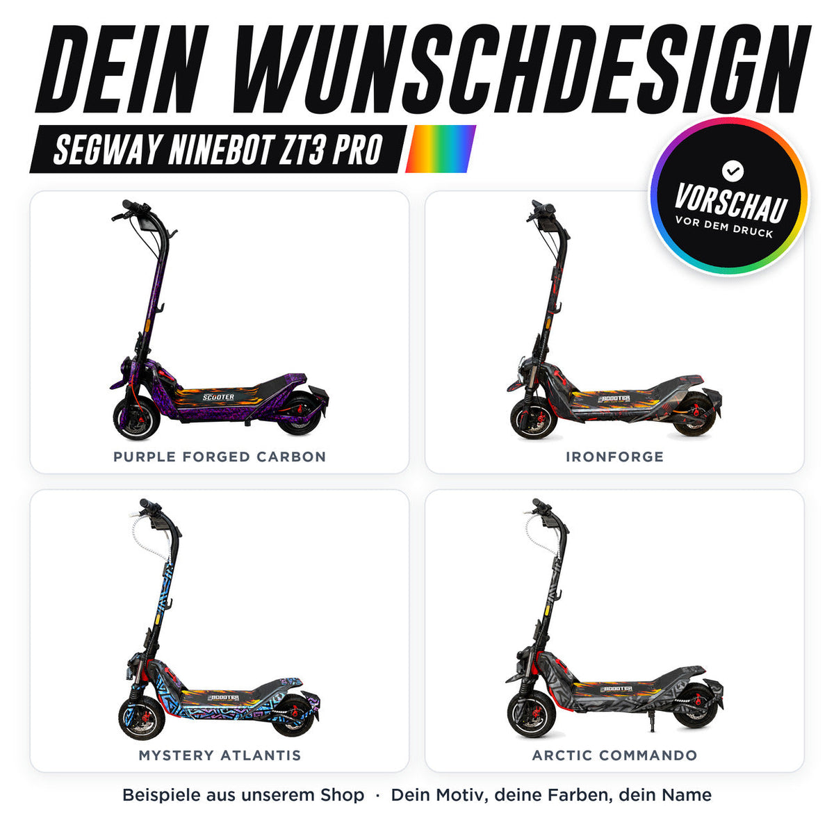 Segway ZT3 Max Skin – CUSTOM – Custom Wunschdesign | Escooter Skins