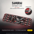 TRITTBRETT SKIN | SAMURAI – Trittbrett-Skin 20 × 60 cm oder passend zugeschnitten, mit rutschfestem Struktur-Laminat. Designvisualisierung.
