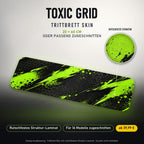 TRITTBRETT SKIN | TOXIC GRID – Trittbrett-Skin 20 × 60 cm oder passend zugeschnitten, mit rutschfestem Struktur-Laminat. Designvisualisierung.