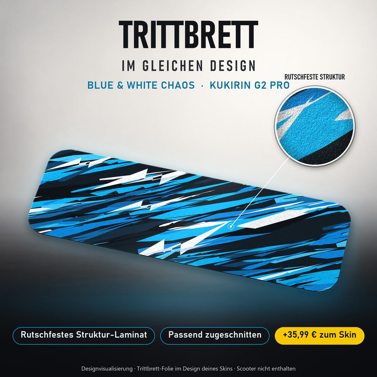 Trittbrett im gleichen Design – BLUE & WHITE CHAOS