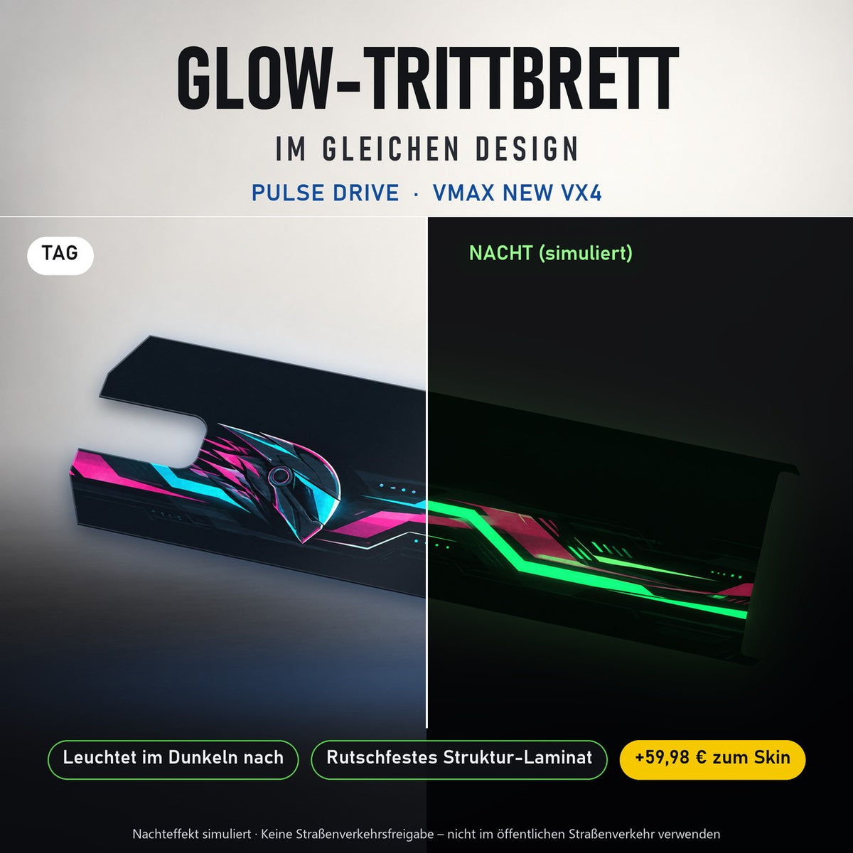 Glow-Trittbrett – PULSE DRIVE, Tag/Nacht