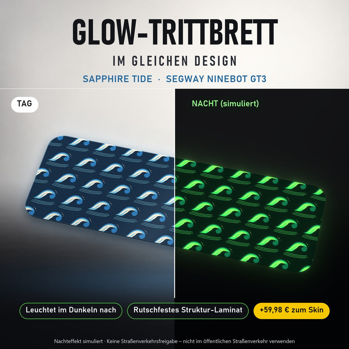 Glow-Trittbrett – SAPPHIRE TIDE, Tag/Nacht