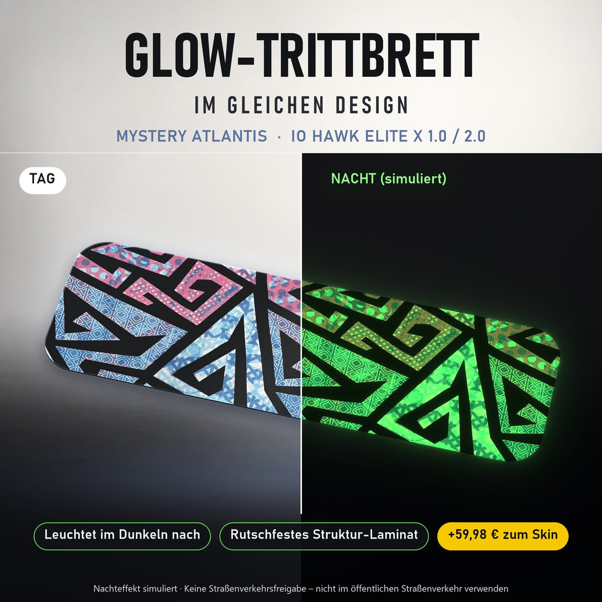 Glow-Trittbrett – MYSTERY ATLANTIS, Tag/Nacht