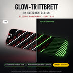 Glow-Trittbrett – ELECTRIC POWER RED, Tag/Nacht
