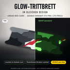 Glow-Trittbrett – URBAN RED CAMO, Tag/Nacht
