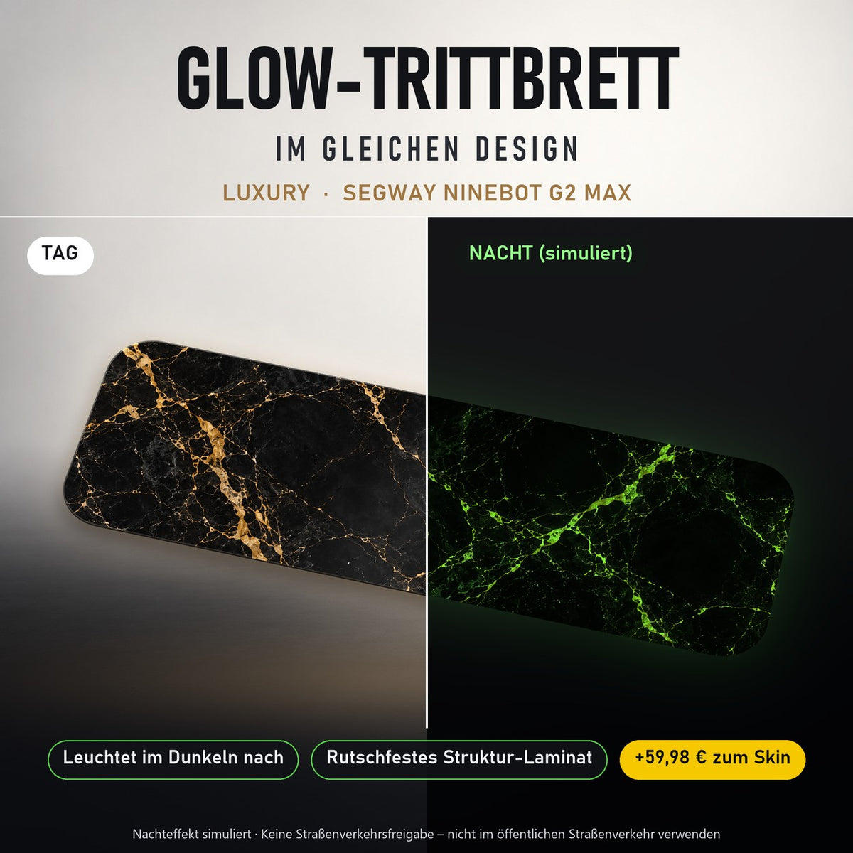 Glow-Trittbrett – LUXURY, Tag/Nacht
