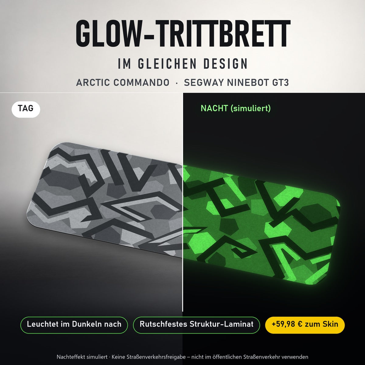 Glow-Trittbrett – ARCTIC COMMANDO, Tag/Nacht