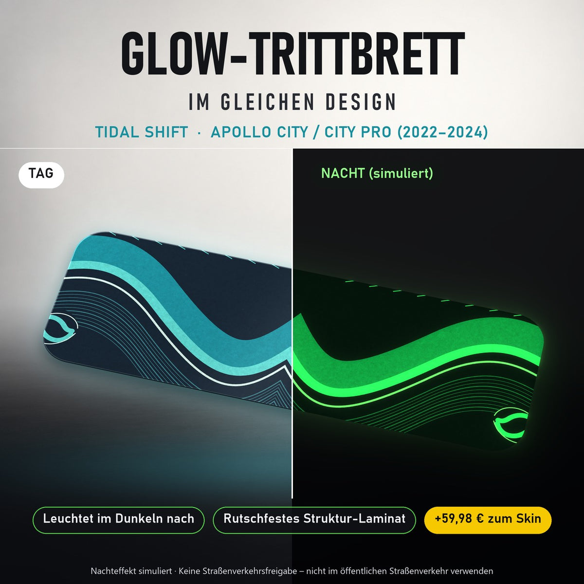 Glow-Trittbrett – TIDAL SHIFT, Tag/Nacht