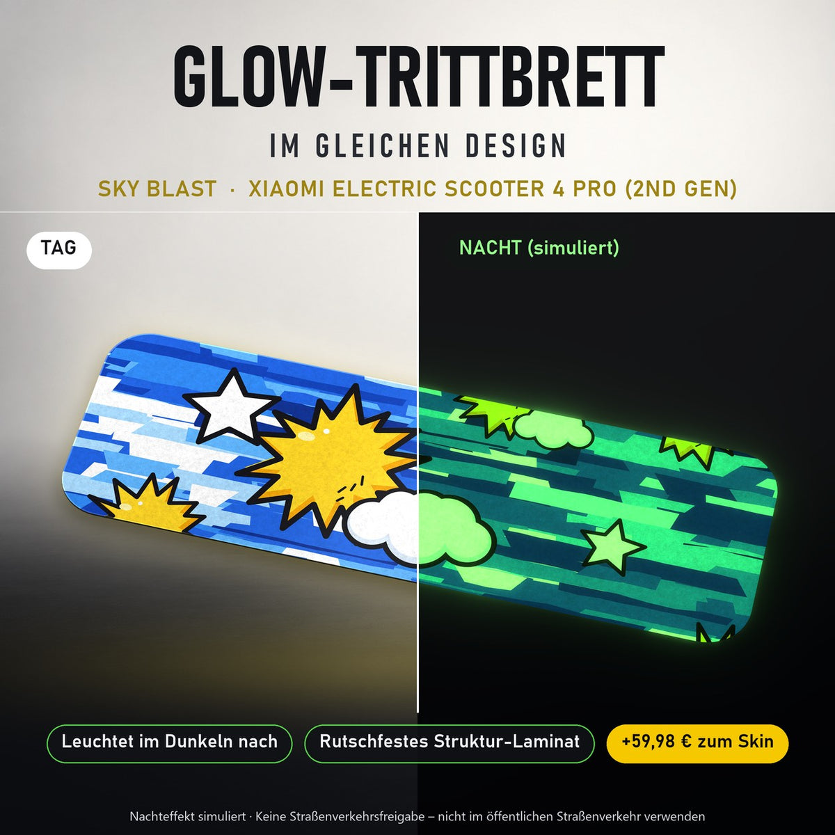 Glow-Trittbrett – SKY BLAST, Tag/Nacht