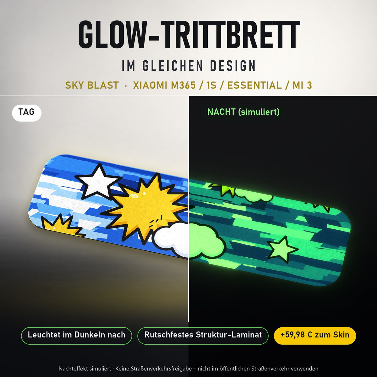 Glow-Trittbrett – SKY BLAST, Tag/Nacht