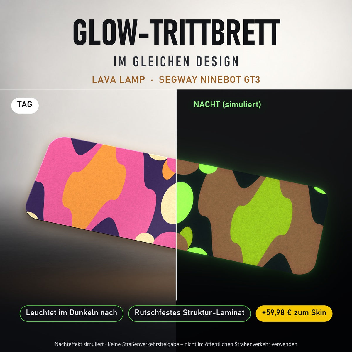 Glow-Trittbrett – LAVA LAMP, Tag/Nacht