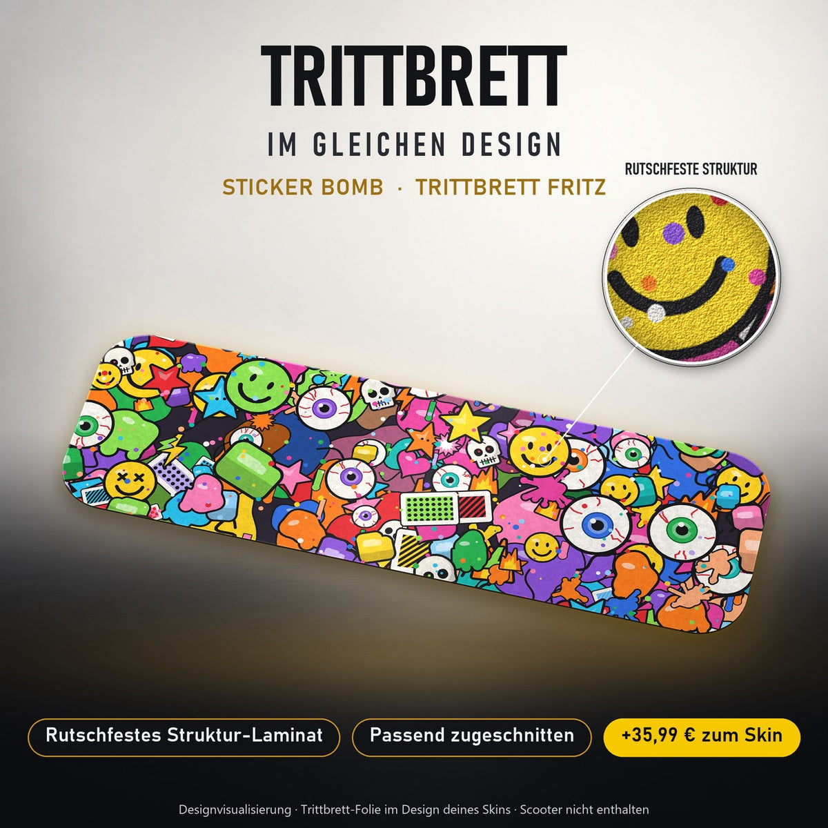 Trittbrett im gleichen Design – STICKER BOMB