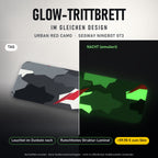 Glow-Trittbrett – URBAN RED CAMO, Tag/Nacht