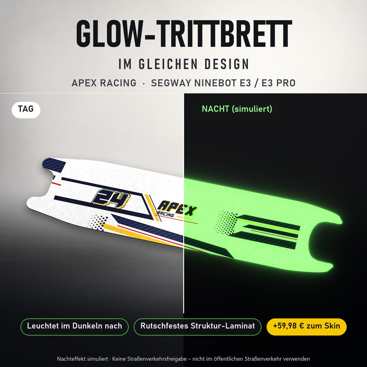 Glow-Trittbrett – APEX RACING, Tag/Nacht