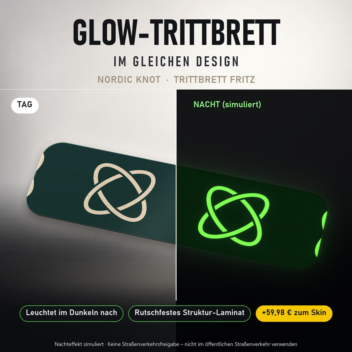 Glow-Trittbrett – NORDIC KNOT, Tag/Nacht